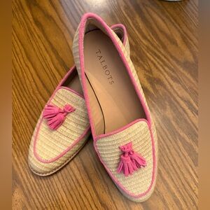 Talbots Beige and Pink Tassel Loafers
